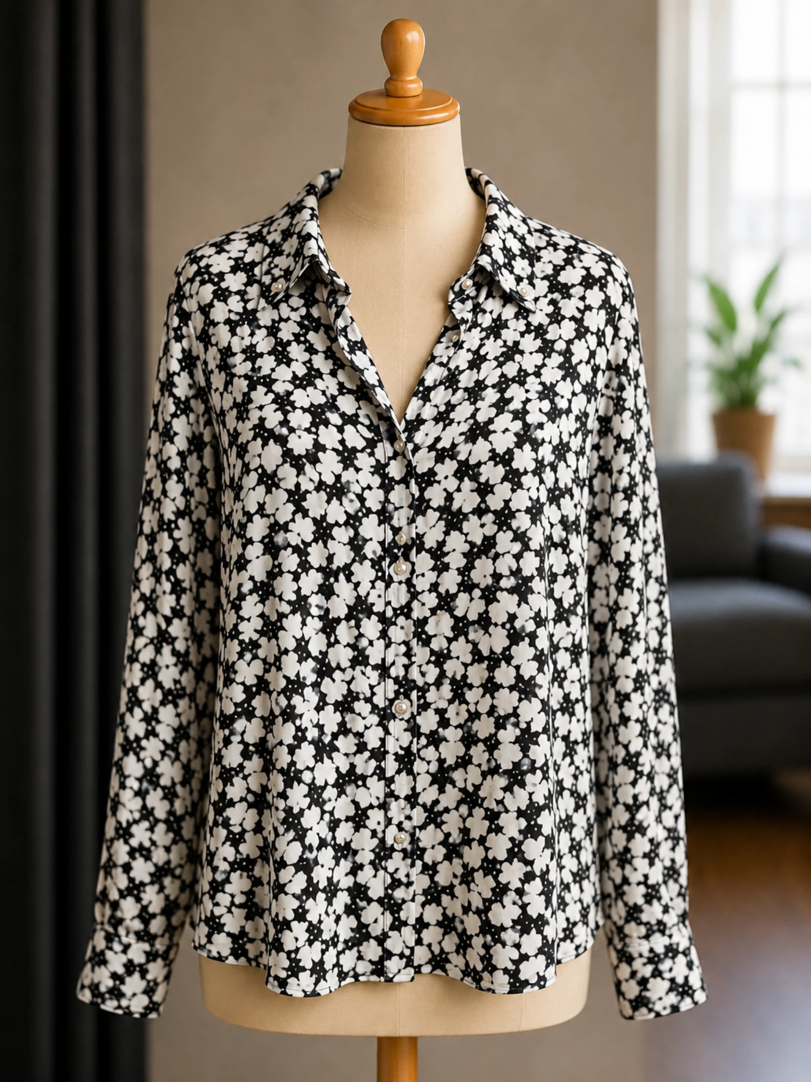 Chemisier Karl Lagerfeld Paris XL noir et blanc.